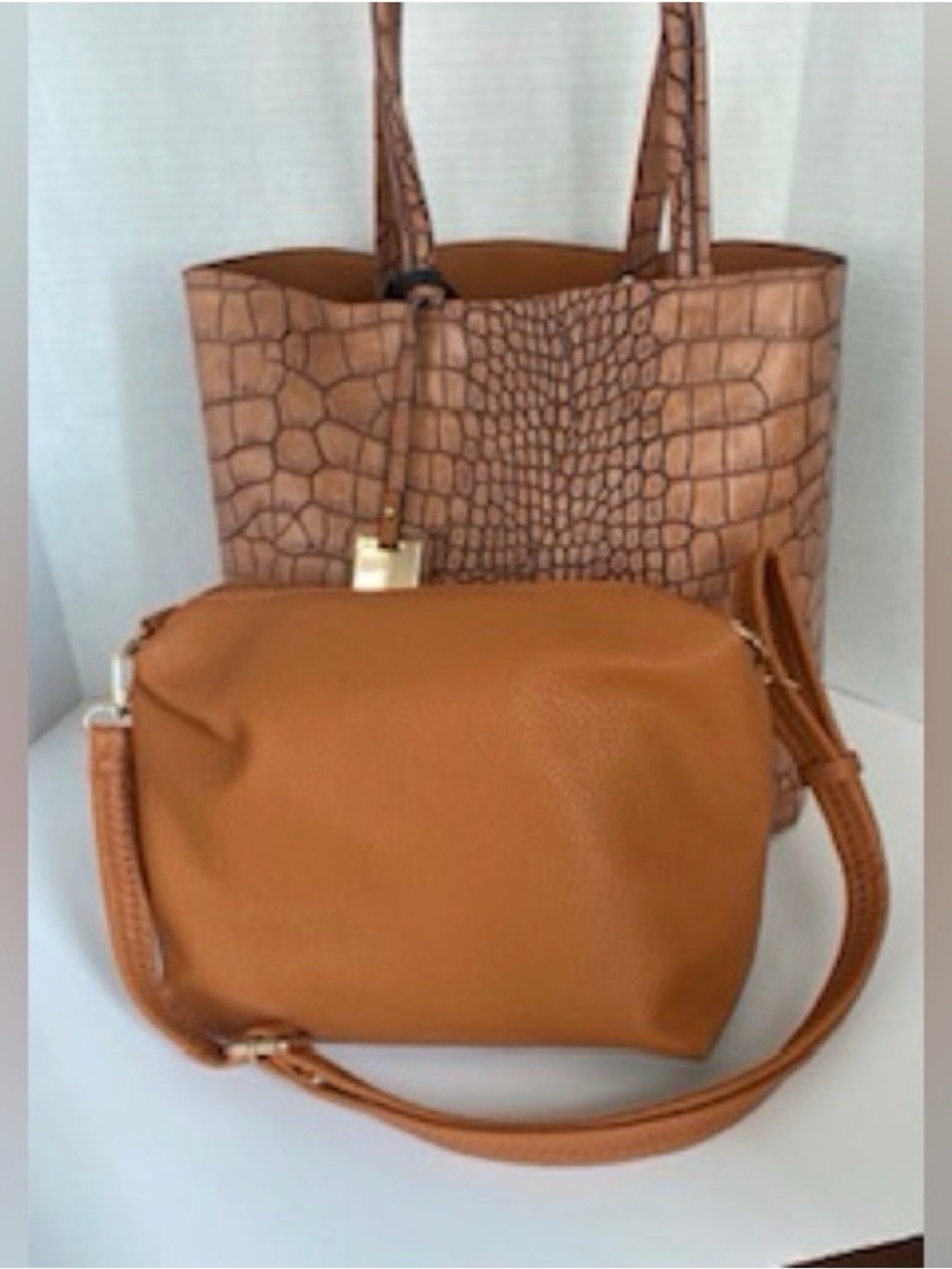 NWT! Faux Leather Animal Skin Tote & Shoulder Bag